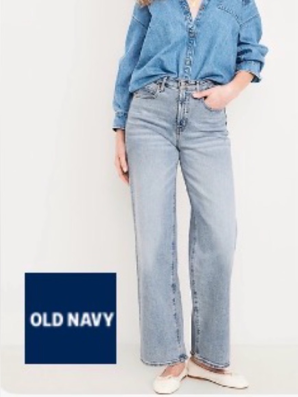 Old Navy Light Wash High-Rise Wide Leg Jeans